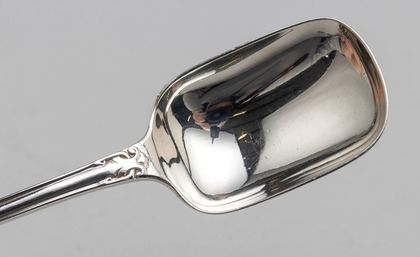 Rare Tudor Pattern Victorian Silver Sugar Spoon - Diamond Registration Mark